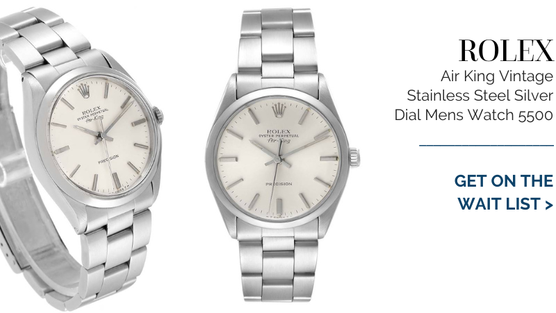 Rolex Air King Vintage Stainless Steel Silver Dial Mens Watch 5500