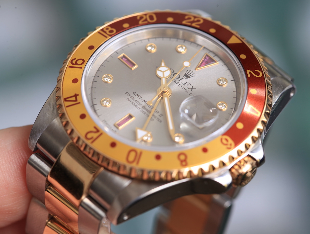 Rolex GMT Master II Rootbeer Yellow Gold Steel Mens Watch