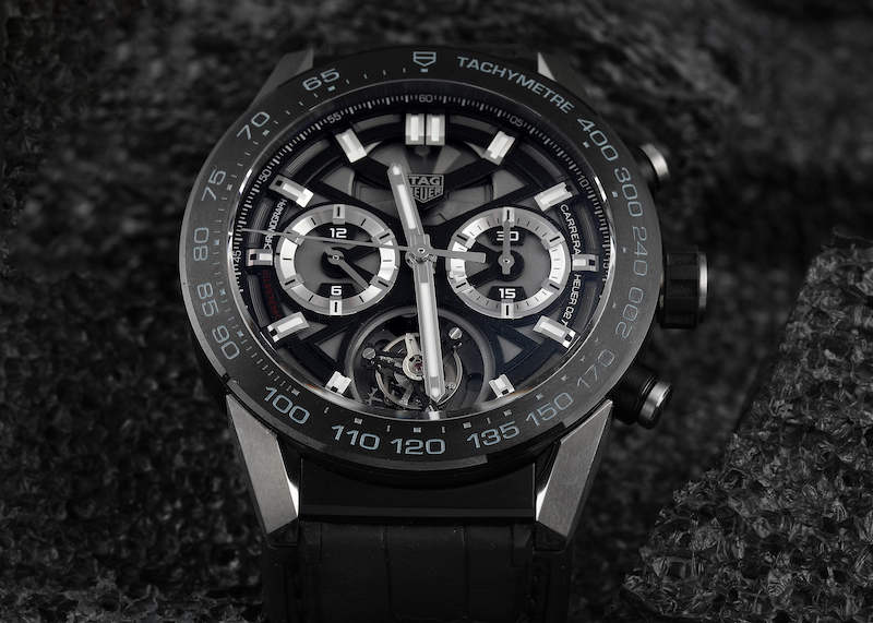 Tag Heuer Carrera Tourbillon Chronograph Titanium Mens Watch CAR5A8Y
