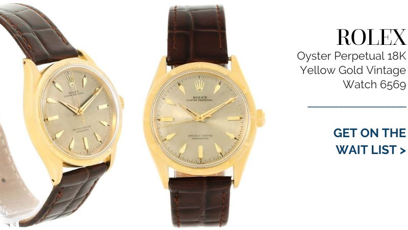 Rolex Oyster Perpetual 18K Yellow Gold Vintage Chronometer Watch 6569