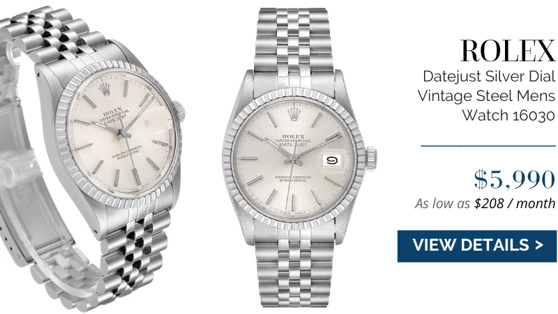 Rolex Datejust Silver Dial Vintage Steel Mens Watch 16030