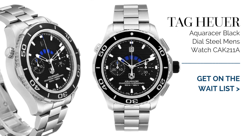 Tag Heuer Aquaracer Black Dial Steel Mens Watch CAK211A