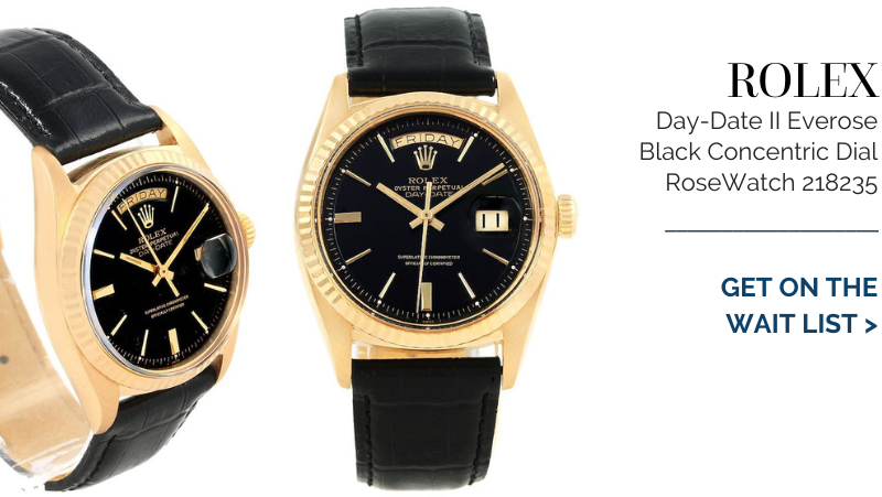 Rolex President Day-Date 18k Yellow Gold Black Dial Mens Watch 1803