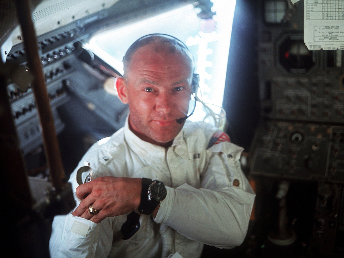 Omega Speedmaster ref 105.012 on Buzz Aldrin