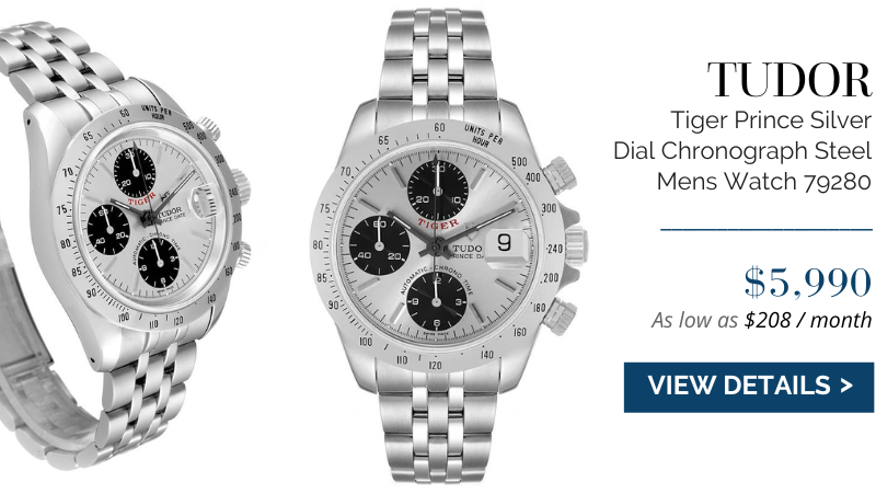 Tudor Tiger Prince Silver Dial Chronograph Steel Mens Watch 79280