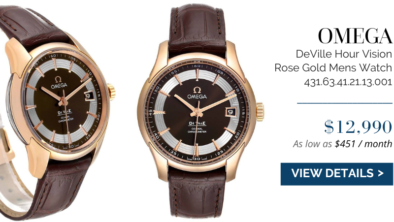 Omega DeVille Hour Vision Rose Gold Mens Watch 431.63.41.21.13.001