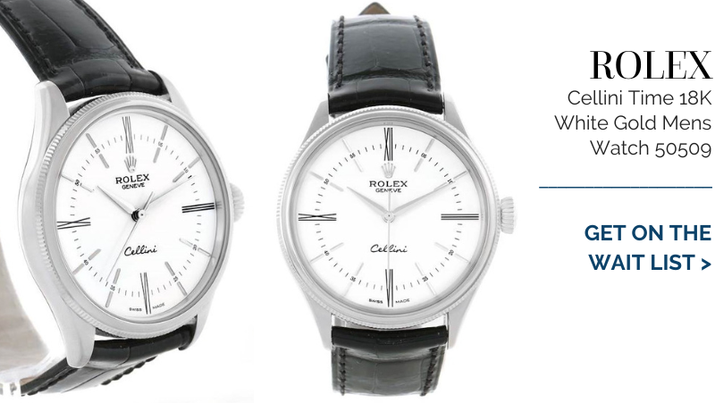 Rolex Cellini Time 18K White Gold Mens Watch 50509