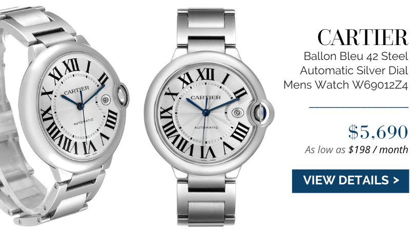 Cartier Ballon Bleu 42 Steel Automatic Silver Dial Mens Watch W69012Z4