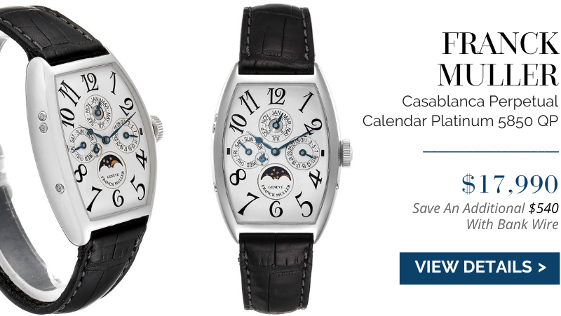 Franck Muller Casablanca Perpetual Calendar Platinum Mens Watch 5850
