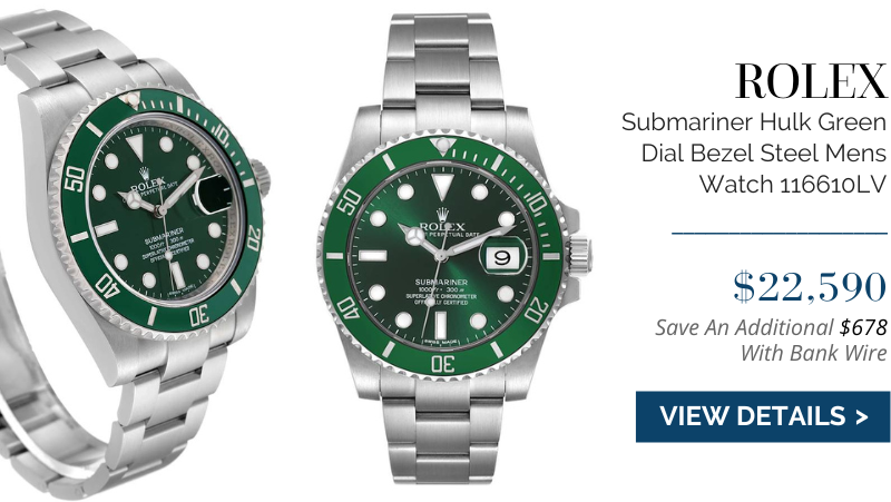 Rolex Submariner Hulk Green Dial Bezel Steel Mens Watch 116610LV