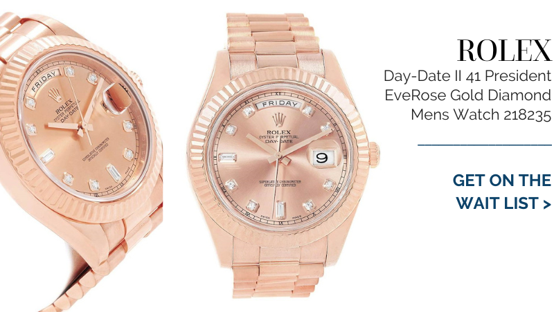 Rolex Day-Date II 41 President EveRose Gold Diamond Mens Watch 218235