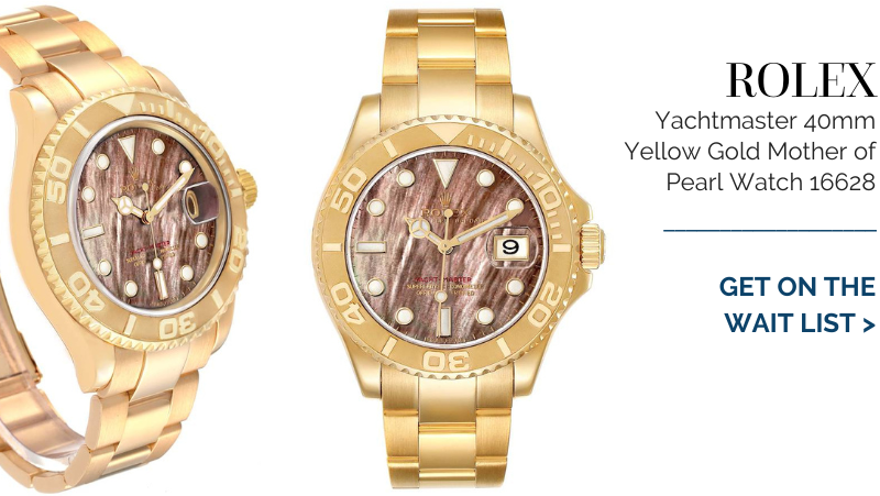 Rolex Yachtmaster 40mm Yellow Gold Mother of Pearl Mens Watch 16628