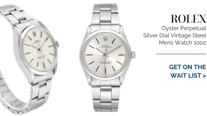 Rolex Oyster Perpetual Silver Dial Vintage Steel Mens Watch 1002