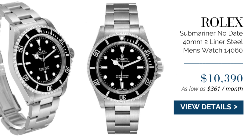 Rolex Submariner No Date 40mm 2 Liner Steel Mens Watch 14060