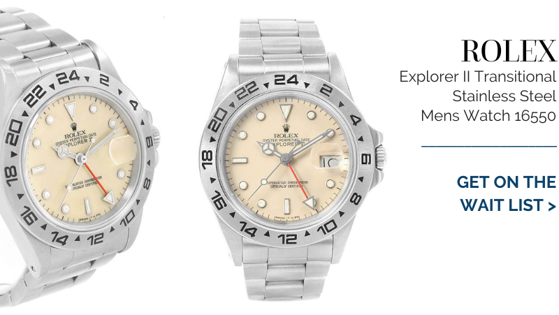 Rolex Explorer II Transitional Stainless Steel Mens Watch 16550