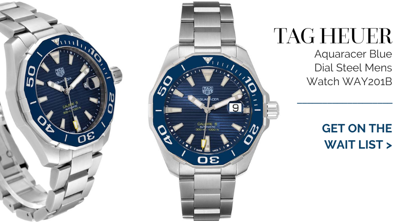 Tag Heuer Aquaracer Blue Dial Steel Mens Watch WAY201B