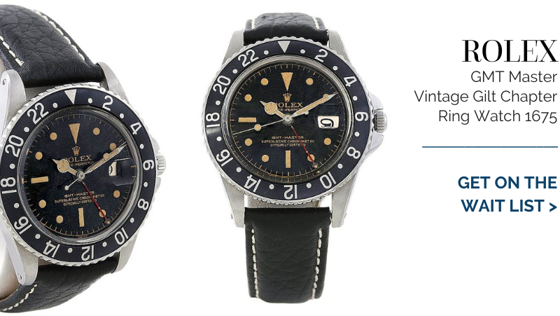 Rolex GMT Master Vintage Gilt Chapter Ring Watch 1675