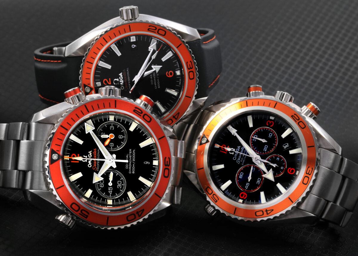 Omega Planet Ocean Steel Watch 2208.50.00 and Omega Planet Ocean Chronograph 2218.50.00