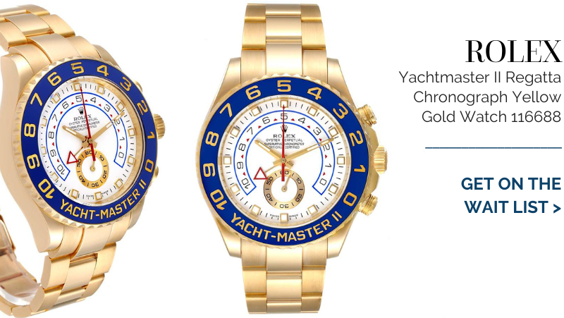Rolex Yachtmaster II Regatta Chronograph Yellow Gold Mens Watch 116688