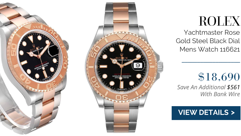 Rolex Yachtmaster Rose Gold Steel Mens Watch 126621