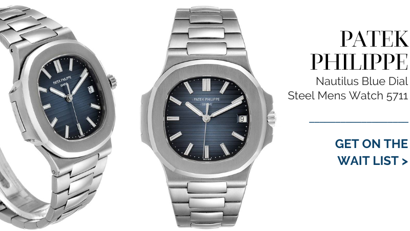 Patek Philippe Nautilus Blue Dial Steel Mens Watch 5711