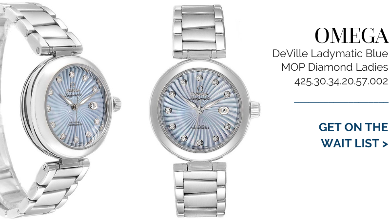 Omega DeVille Ladymatic Blue MOP Diamond Ladies Watch 425.30.34.20.57.002