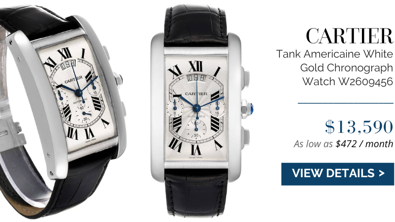 Cartier Tank Americaine White Gold Chronograph Mens Watch W2609456