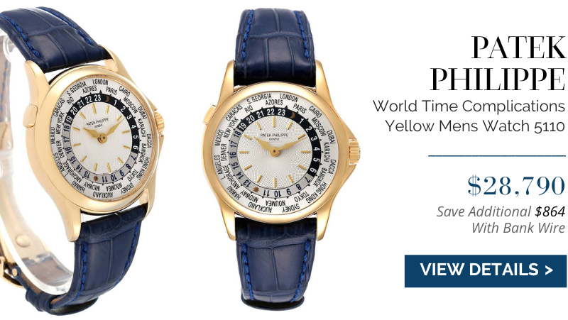 Patek Philippe World Time Complications Yellow Gold Mens Watch 5110