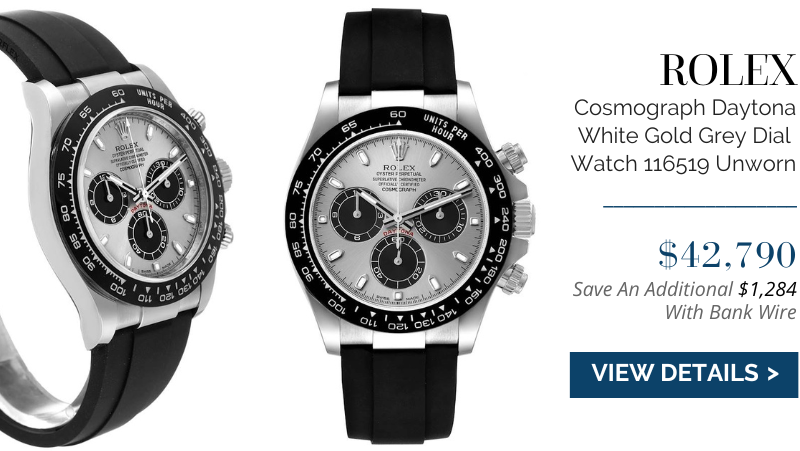 Rolex Cosmograph Daytona White Gold Grey Dial Mens Watch 116519