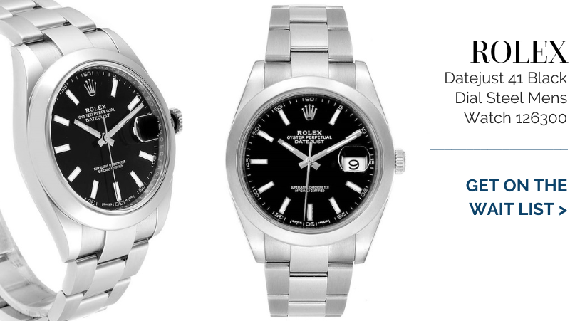 Rolex Datejust 41 Black Dial Steel Mens Watch 126300