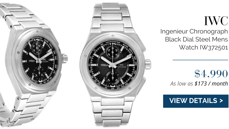 IWC Ingenieur Chronograph Black Dial Steel Mens Watch IW372501