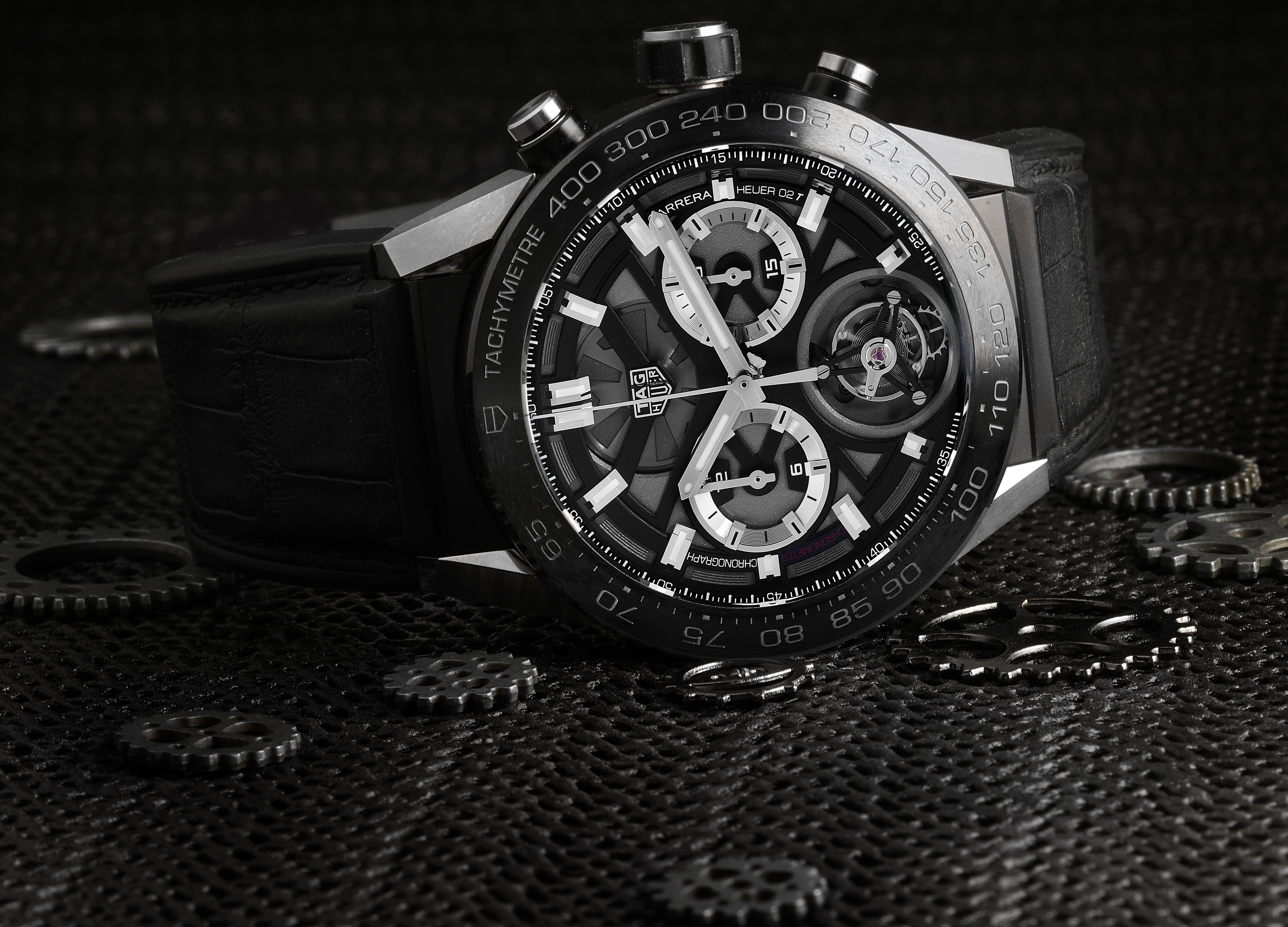 Tag Heuer Carrera Tourbillon Chronograph Titanium Mens Watch CAR5A8Y