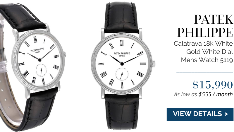 Patek Philippe Calatrava 18k White Gold White Dial Mens Watch 5119