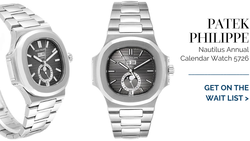 Patek Philippe Nautilus Annual Calendar Moonphase Steel Mens Watch 5726