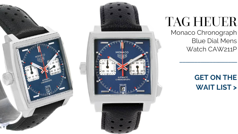 Tag Heuer Monaco Chronograph Blue Dial Mens Watch CAW211P 
