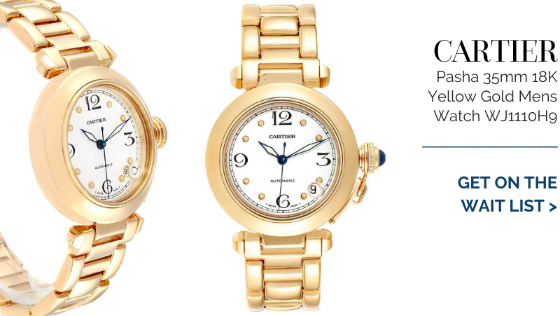Cartier Pasha 35mm 18K yellow Gold Mens Watch WJ1110H9