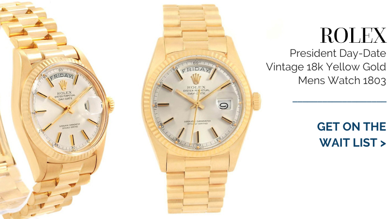 Rolex President Day-Date Vintage 18k Yellow Gold Mens Watch 1803