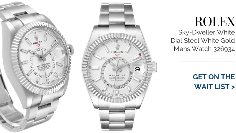 Rolex Sky-Dweller White Dial Steel White Gold Mens Watch 326934