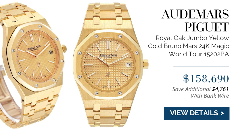 Audemars Piguet Royal Oak Jumbo Yellow Gold Bruno Mars 24K Magic World Tour Limited Edition Mens Watch 15202BA