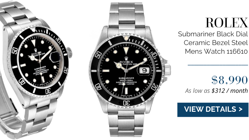 Rolex Submariner Date Black Dial Steel Mens Watch 16610