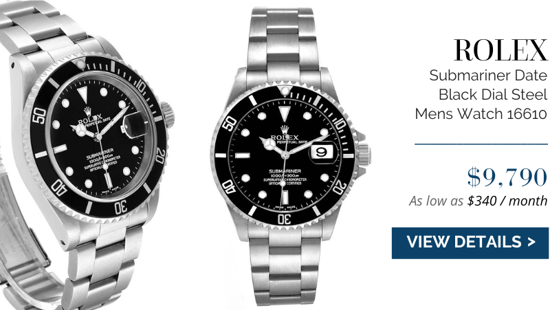 Rolex Submariner Date Black Dial Steel Mens Watch 16610