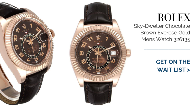 Rolex Sky-Dweller Chocolate Brown Everose Gold Mens Watch 326135