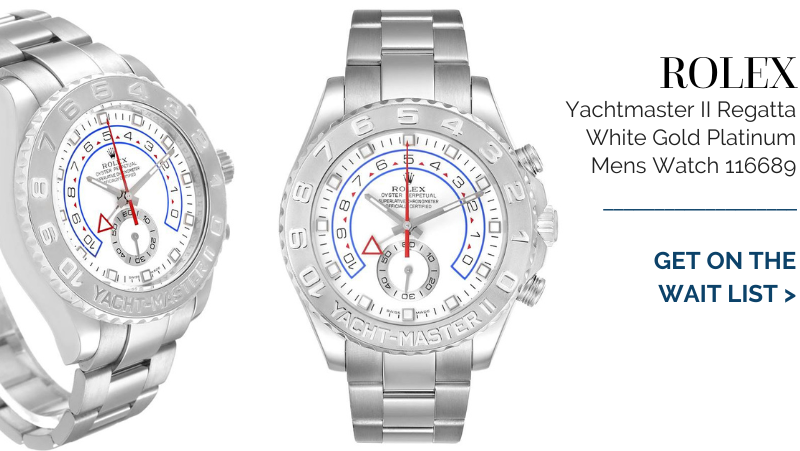 Rolex Yachtmaster II Regatta White Gold Platinum Mens Watch 116689