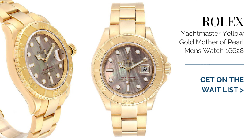 Rolex Yachtmaster Yellow Gold Mother of Pearl Mens Watch 16628