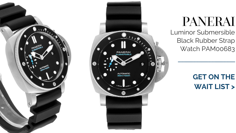 Panerai Luminor Submersible 42mm Black Rubber Strap Mens Watch PAM00683