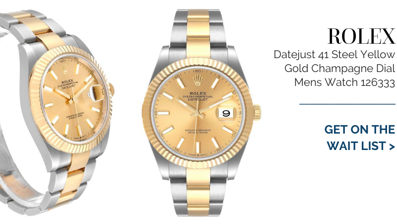 Rolex Datejust 41 Steel Yellow Gold Champagne Dial Mens Watch 126333