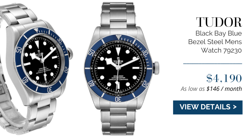 Tudor Black Bay Blue Bezel Steel Mens Watch 79230