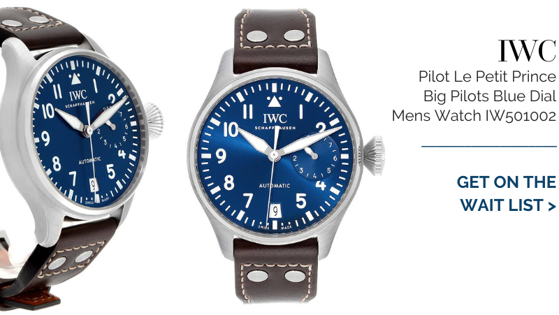 IWC Pilot Le Petit Prince Big Pilots Blue Dial Mens Watch IW501002