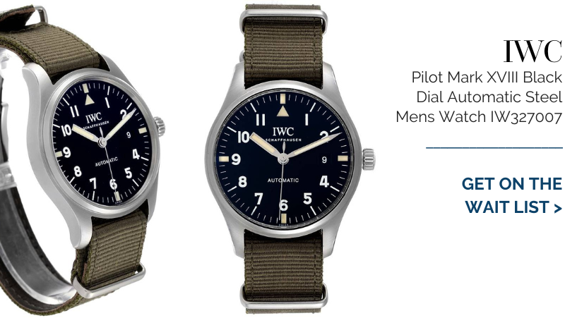 IWC Pilot Mark XVIII Black Dial Automatic Steel Mens Watch IW327007