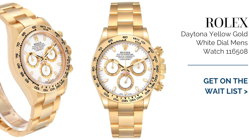 Rolex Daytona Yellow Gold White Dial Mens Watch 116508